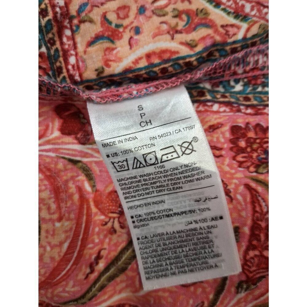 Old Navy womens small midi sun dress batik boho long patchwork coral peach - Picture 10 of 10